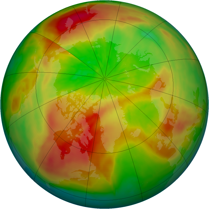 Arctic ozone map for 25 March 2014